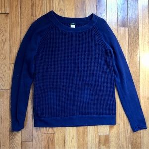 J. Crew Women's Navy Blue Crew Neck Cotton Sweater